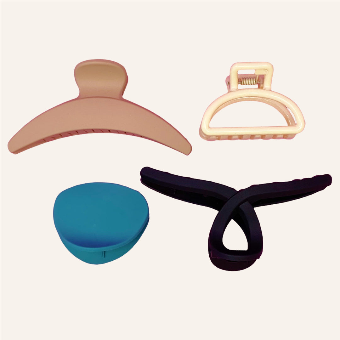 Hair Claw Set of 4, Matte Variety