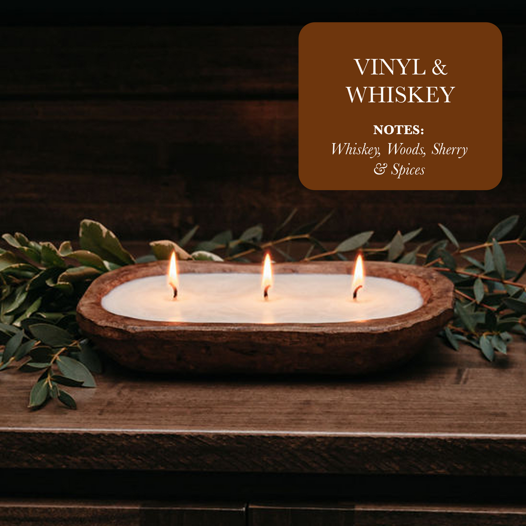3-Wick Soy Candle, Vinyl & Whiskey