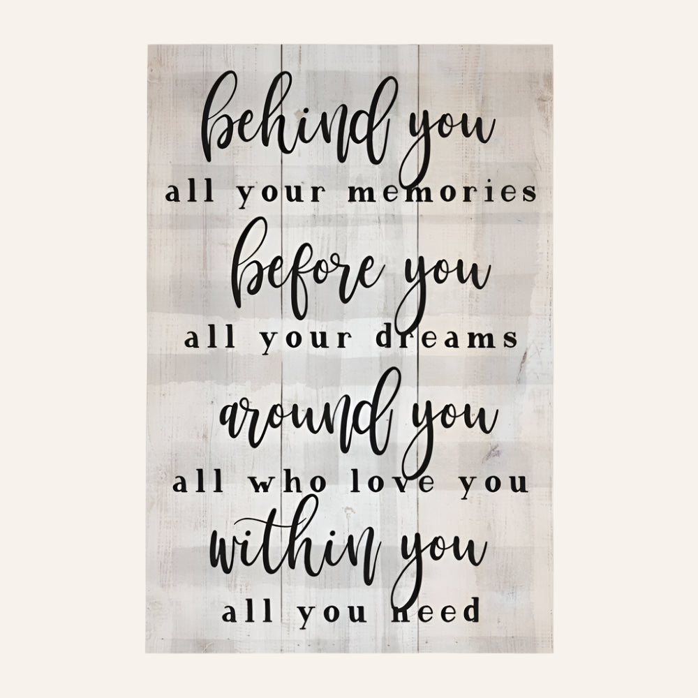 Wall Art Inspirational Quote, Behind You