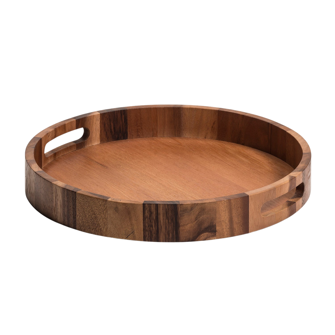 Acacia Wood Serving Tray, Round 15"