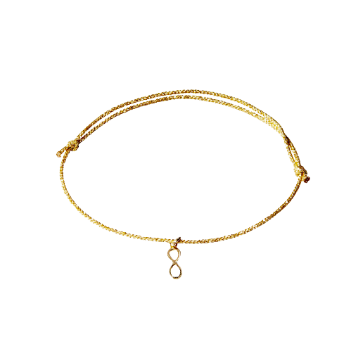 Kids Gold-Threaded Bracelet, 14K Gold Infinity Charm