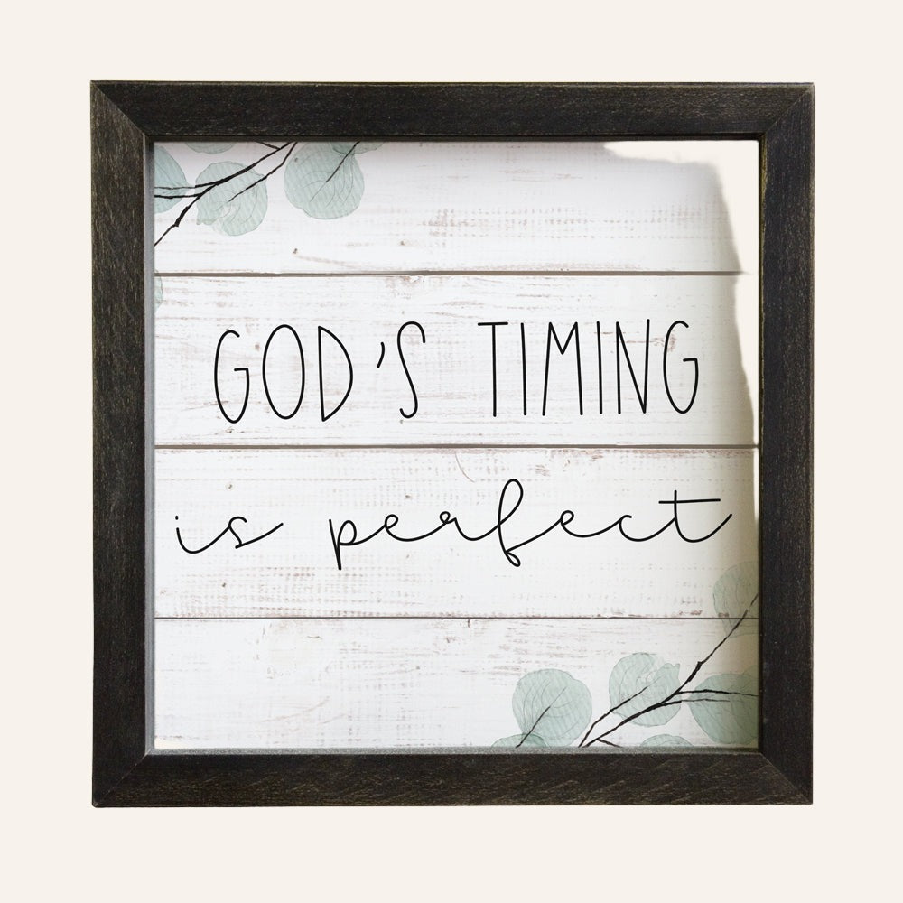 Framed Decorative Quote, God's Timing