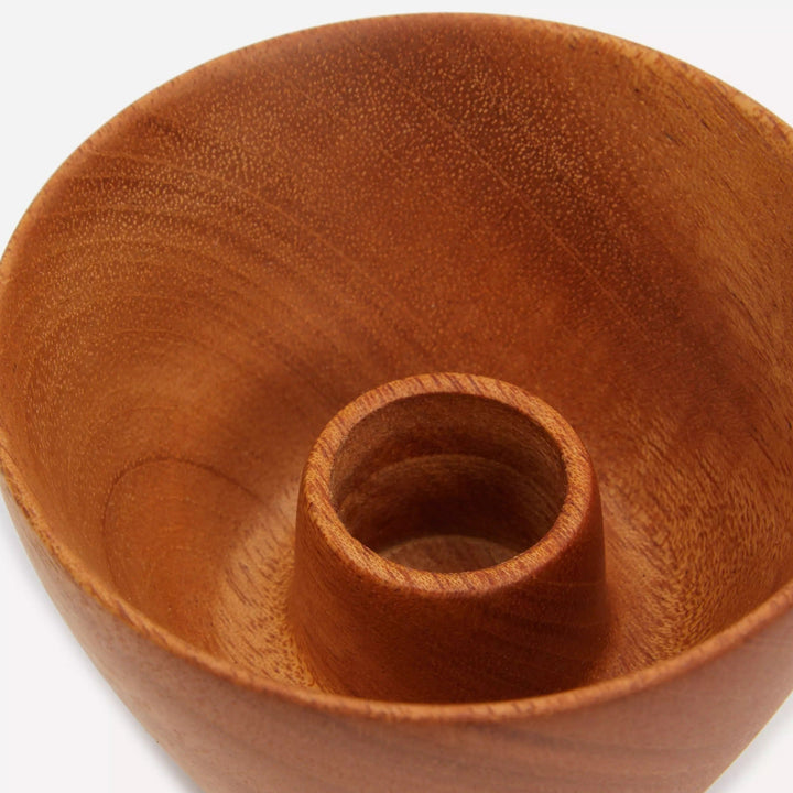 Mahogany Candle Holder Bowls, Set of 2