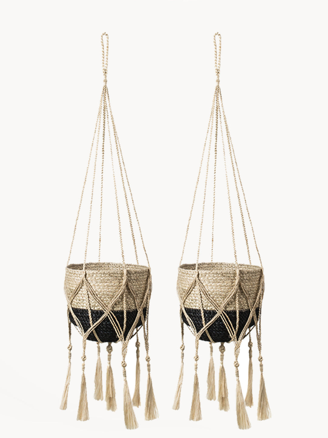 Handwoven Rope Plant Hanger, Tassels