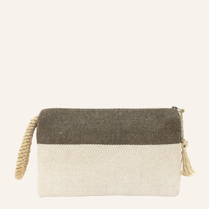 Color Block Clutch Bag, Brown