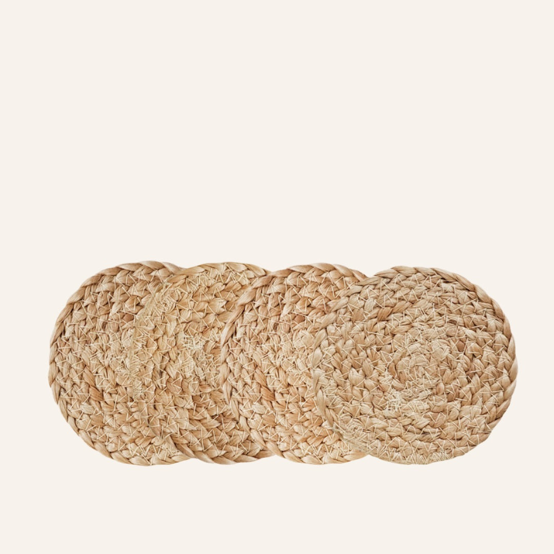 Handwoven Braided Coasters, Natural (Set of 4)