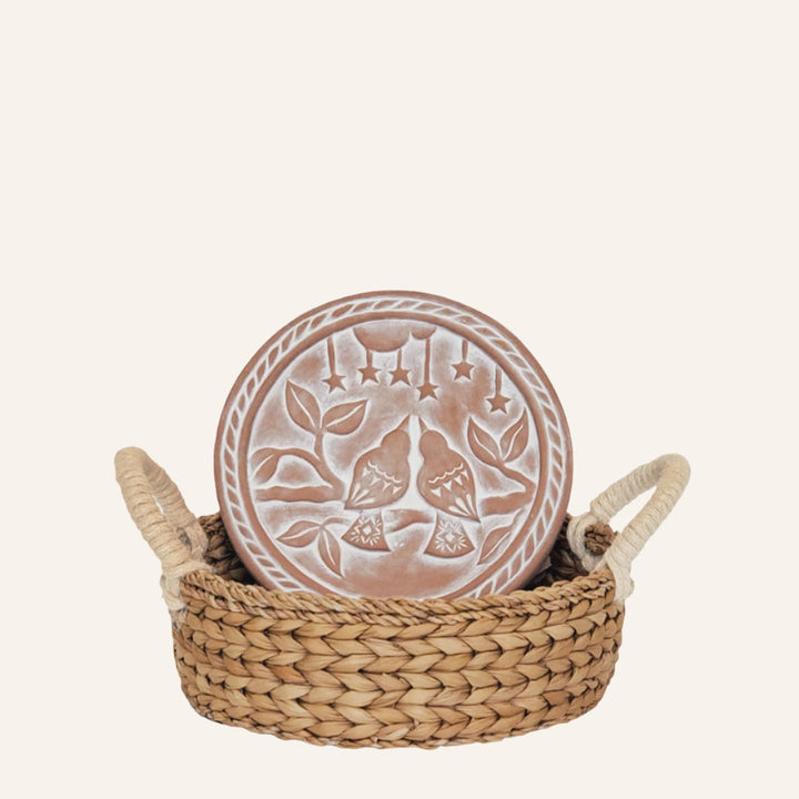 Bread Basket with Warming Stone, Lovebirds