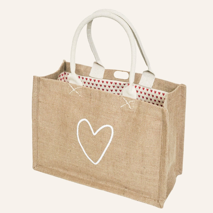 Jute Canvas Bag, Love (Large)