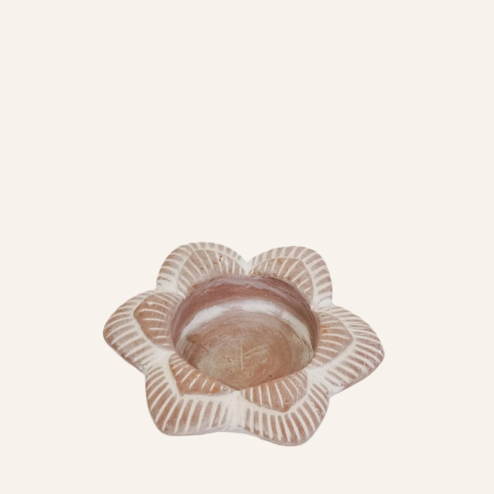 Terracotta Tea Light Candle Holder, Flower