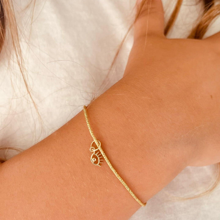 Kids Gold-Threaded Bracelet, 14K Eye Charm