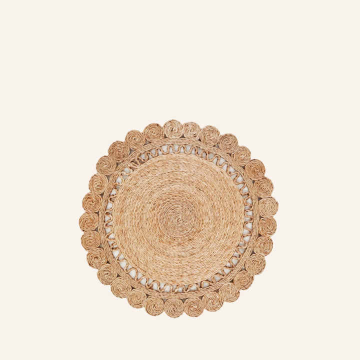 Jute Flower Placemats, Set of 2