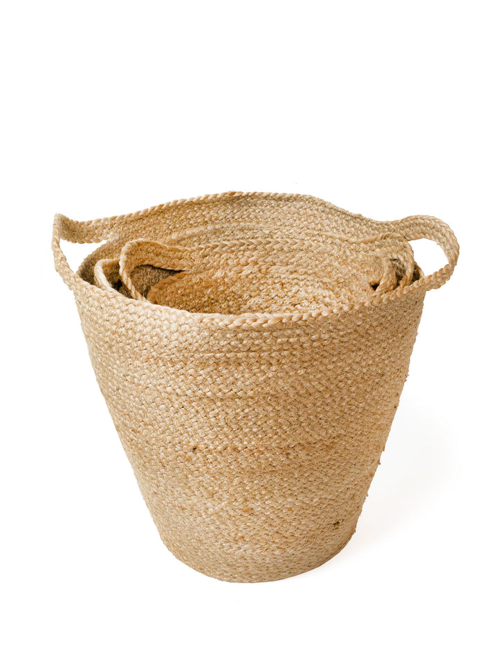 Handmade Jute Basket, Slit Handles