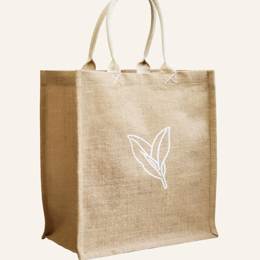 Jute Market Tall Unlined Bag, Leaf