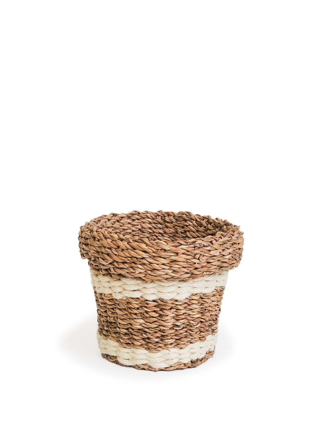 Plant Pot Basket, Striped White or Not