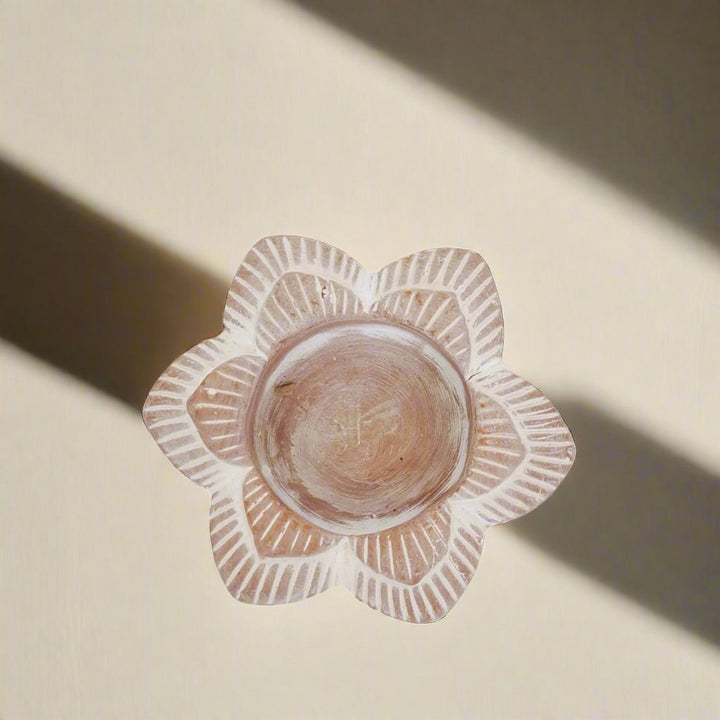 Terracotta Tea Light Candle Holder, Flower