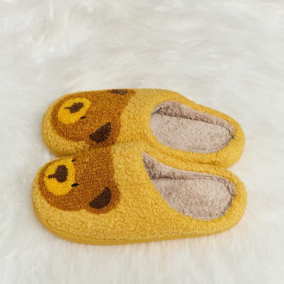 Plush Closed-Toe Slippers, Teddy Bear