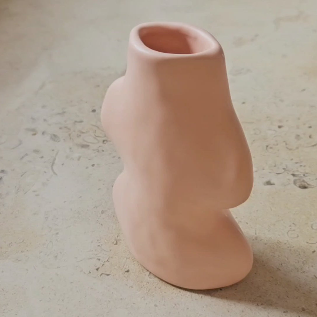 Handmade Portuguese Ceramic Vase, Small & Pink