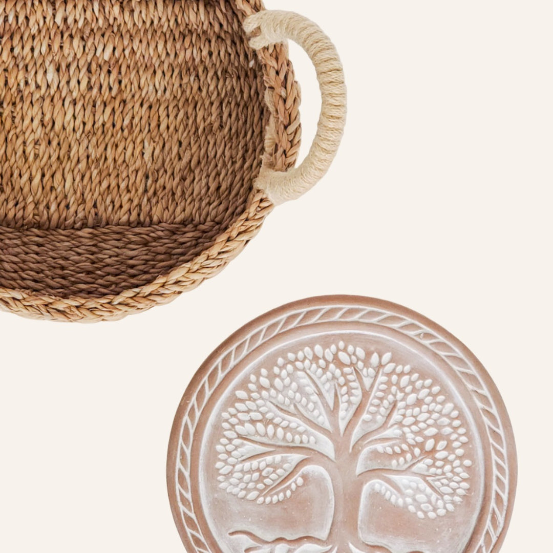 Bread Basket with Warming Stone, Tree of Life