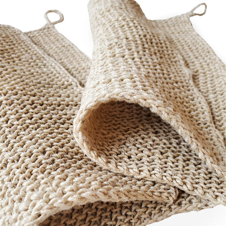 Handmade Woven Hemp Washcloth, Set of 2
