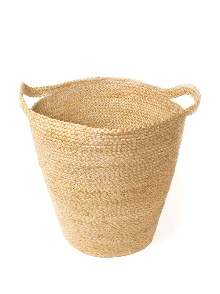 Handmade Jute Basket, Slit Handles