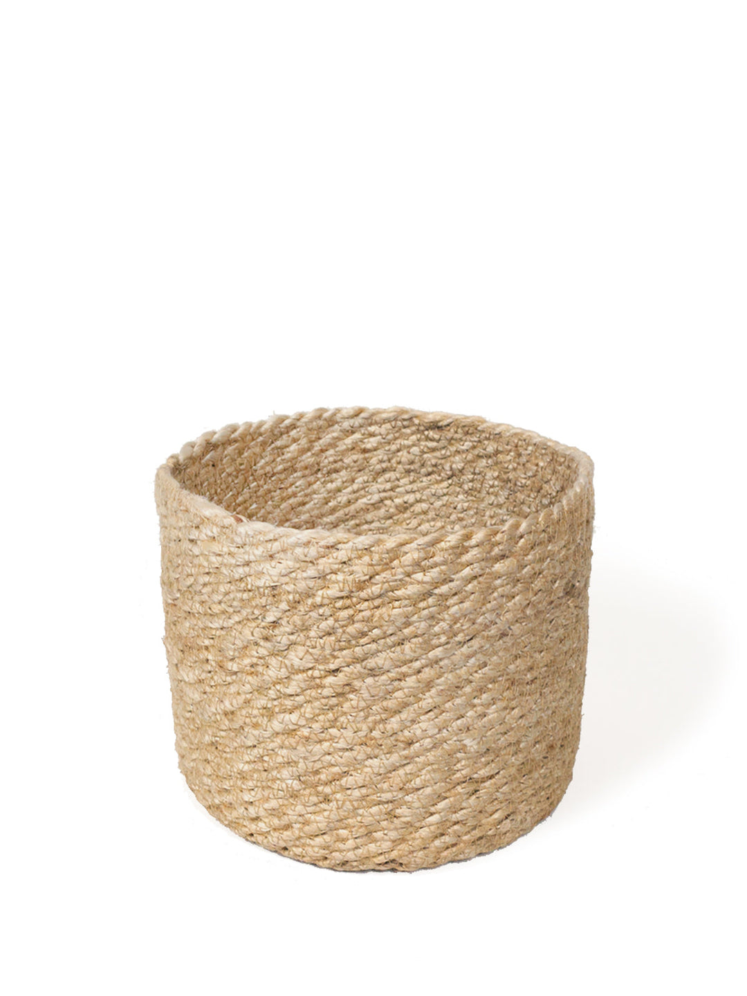 Braided Jute Bin Basket, Natural