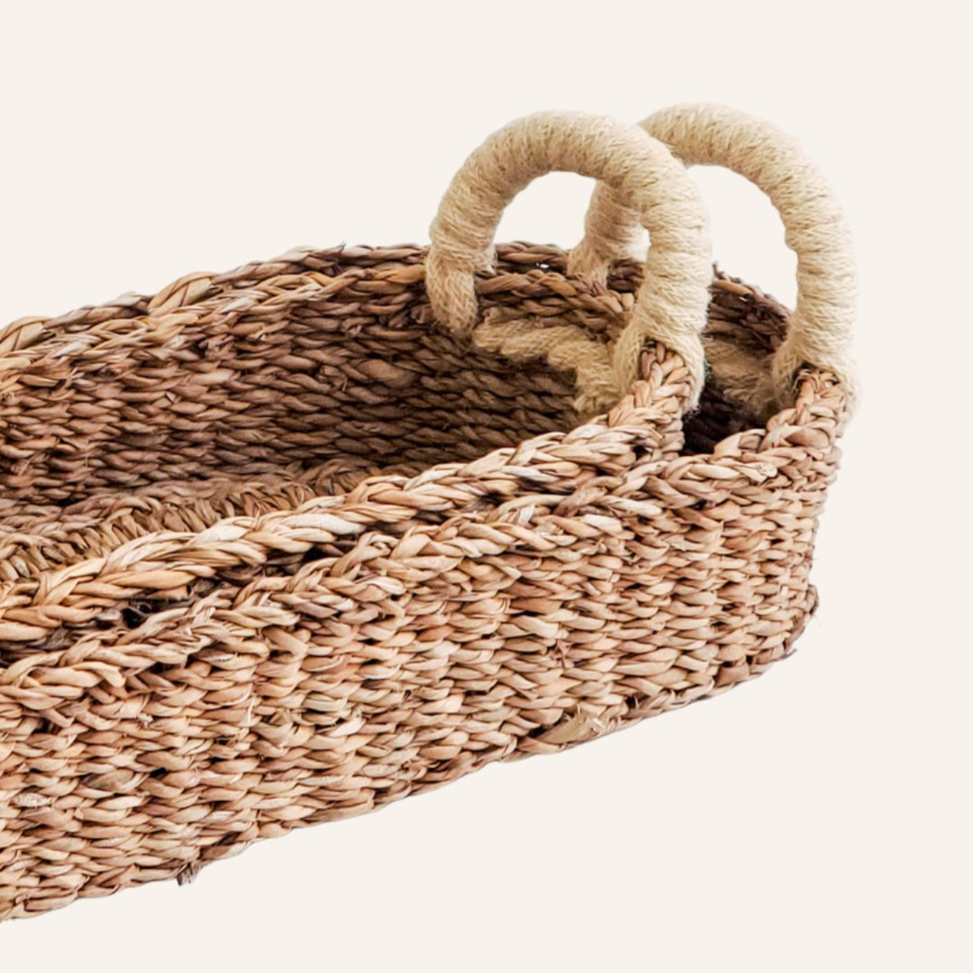 Bread Basket, White Rope Handles