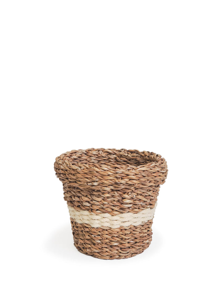 Plant Pot Basket, Striped White or Not