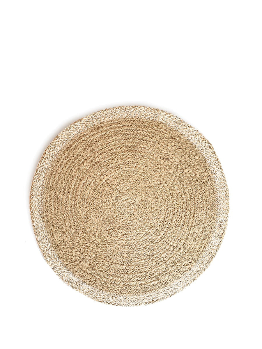 Jute Placemats, Natural with White Border (Set of 4)