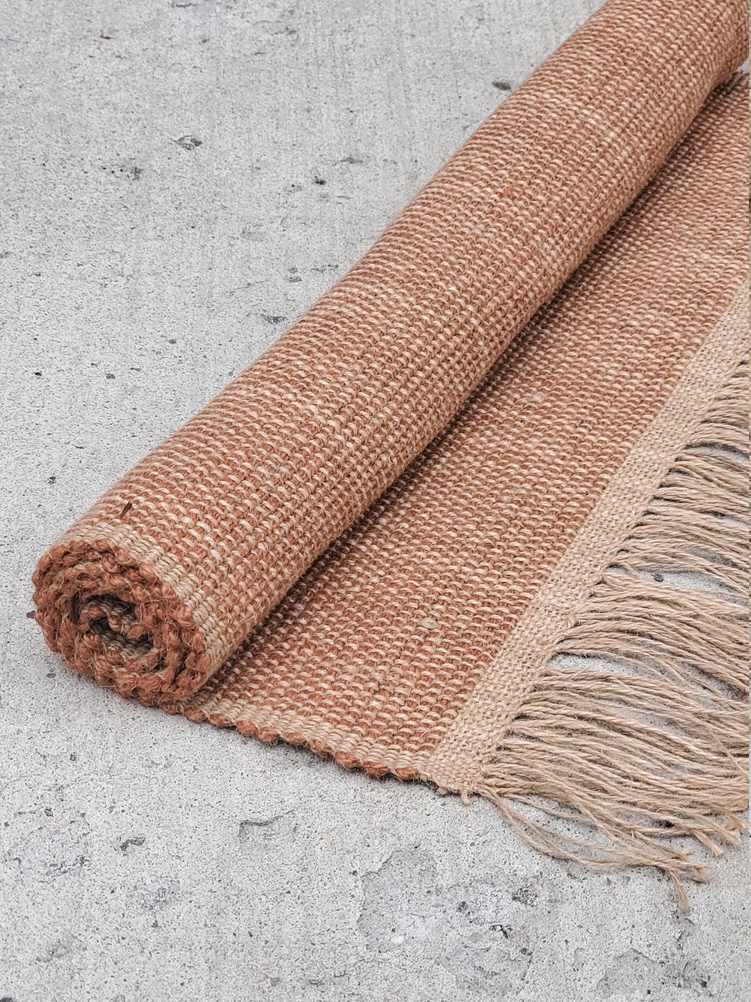 Goldi Jute Rug, Rectangle with Fringe