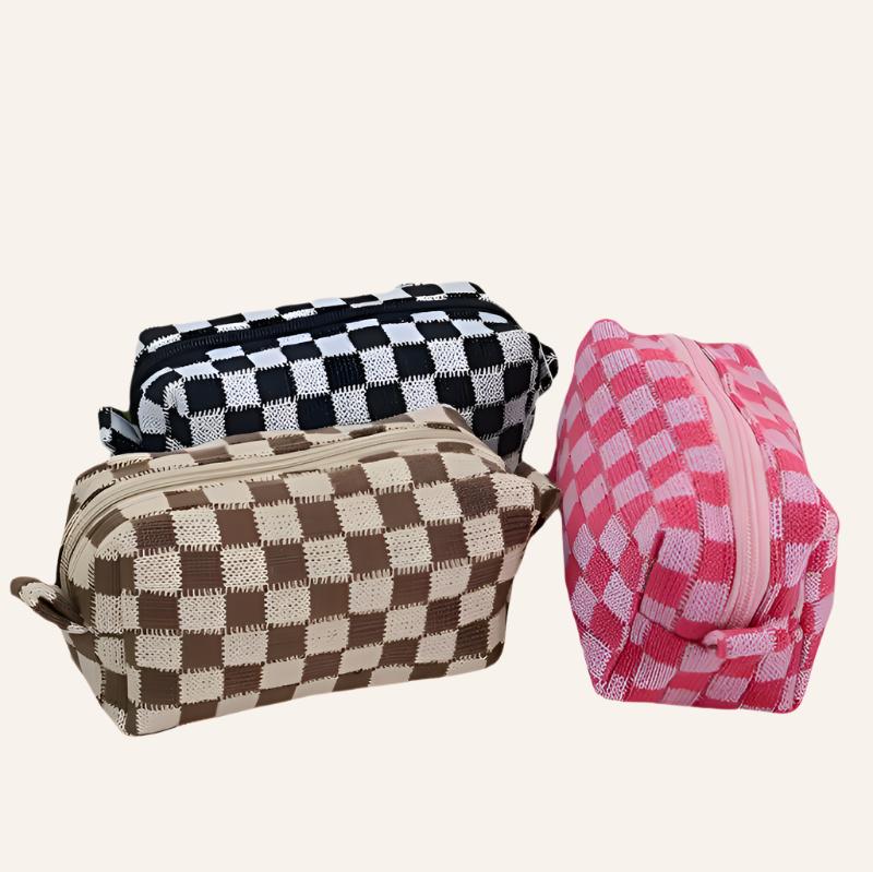 Knitted Cosmetic Bag, Variety of Checkered