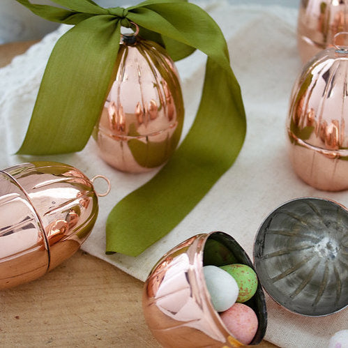 Handmade Vintage-Inspired Copper Eggs, Set of 4