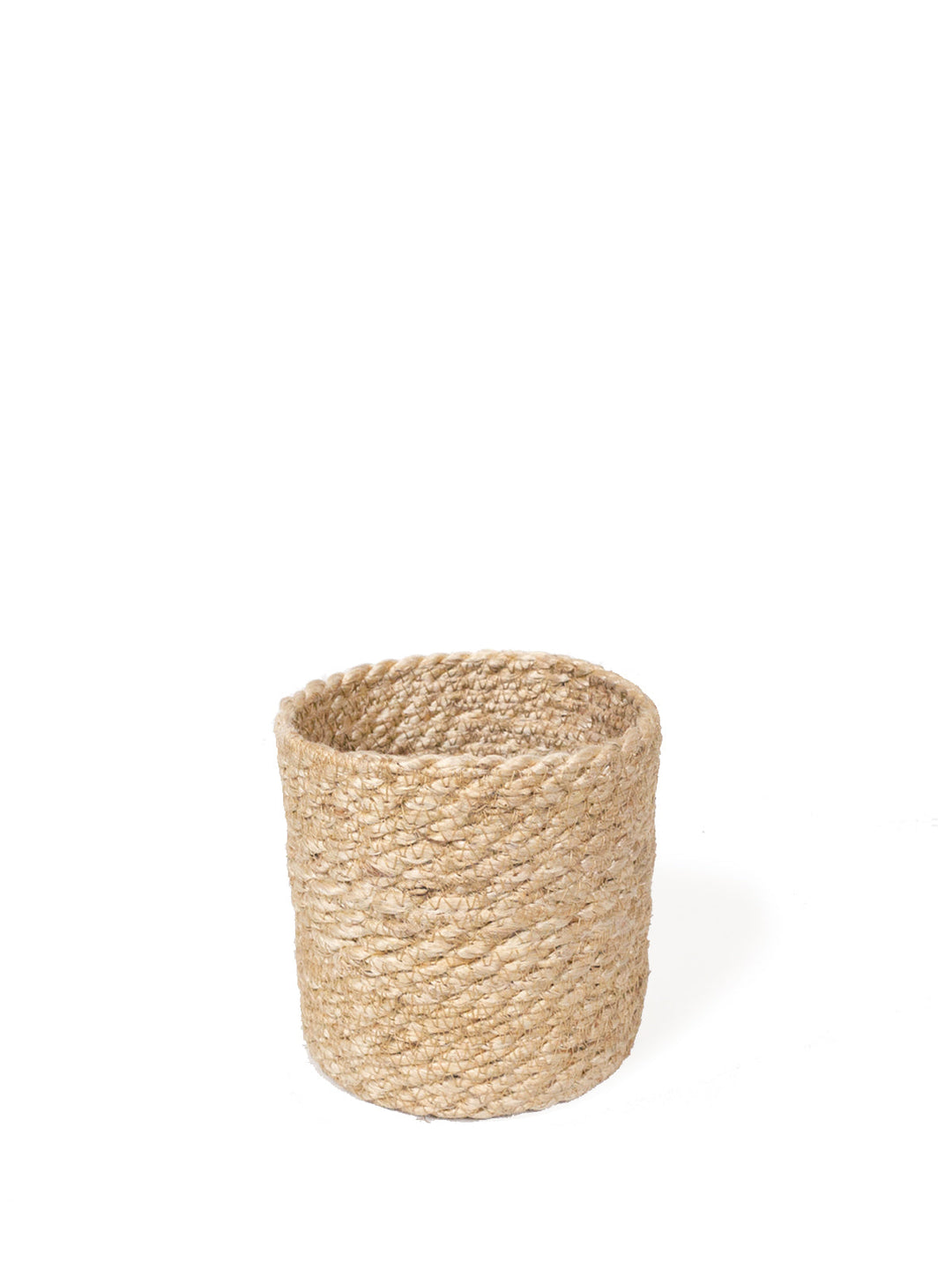 Braided Jute Bin Basket, Natural