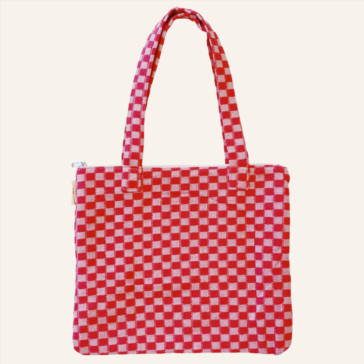 Zipped Tote Bag, Checkered