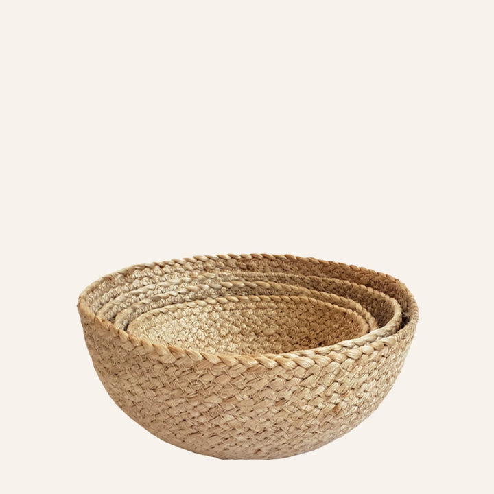 Handwoven Jute Candy Bowls, Natural (Set of 4)