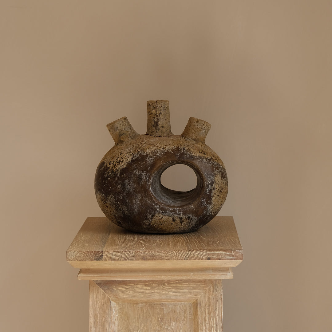 Handmade Clay Vessel Vase, Heart