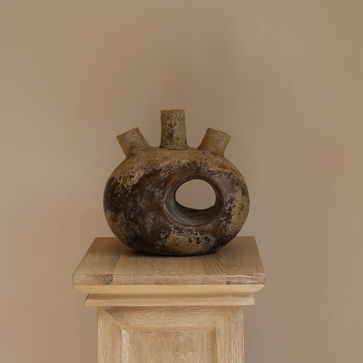 Handmade Clay Vessel Vase, Heart