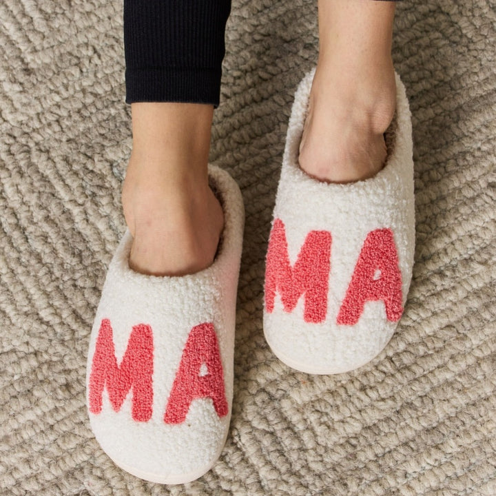 Plush Closed-Toe Slippers, MAMA