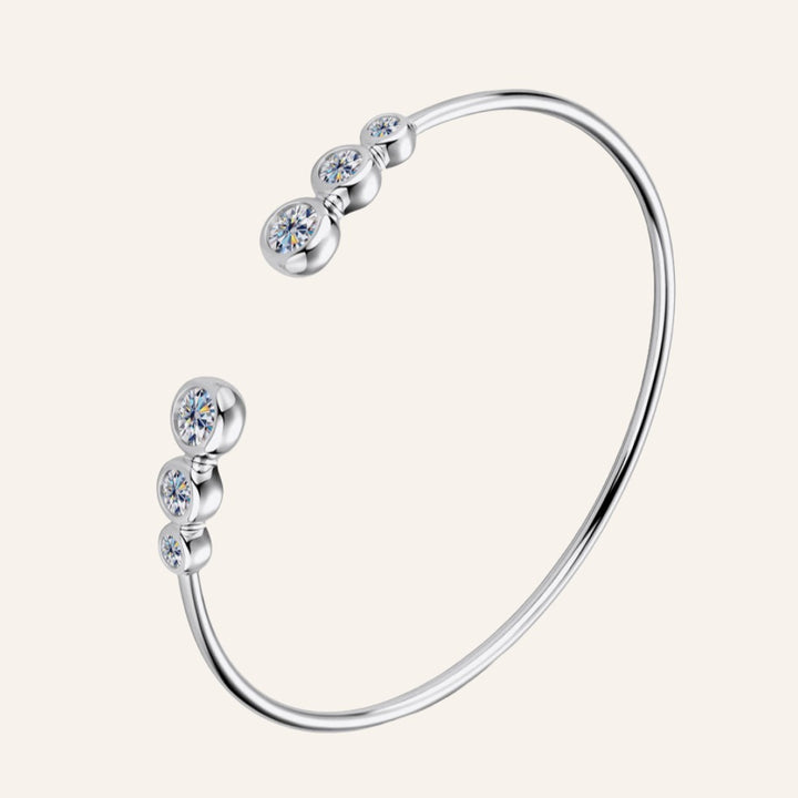 Moissanite Round Cut 1.8 Carat Bracelet, Plated Silver 925