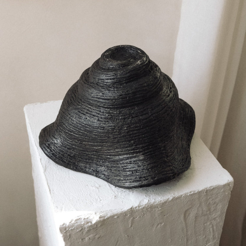 Handmade Clay Vessel Bowl, Sweeping Waves
