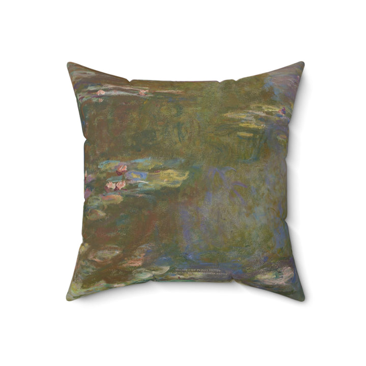 Faux Suede Pillow, Water Lily Pond by Claude Monet