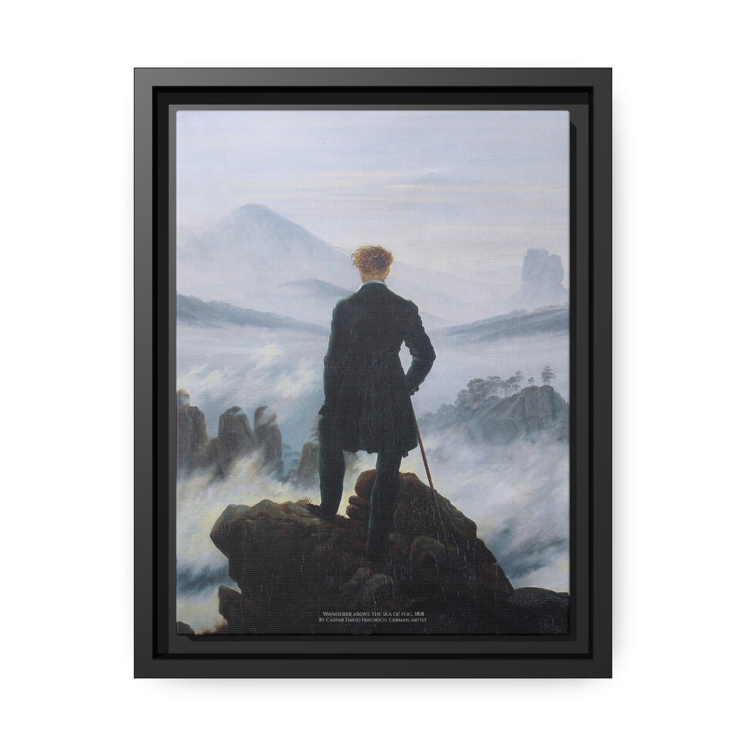 Matte Canvas in Black Frame, Wanderer above the Sea of Fog by Caspar David Friedrich