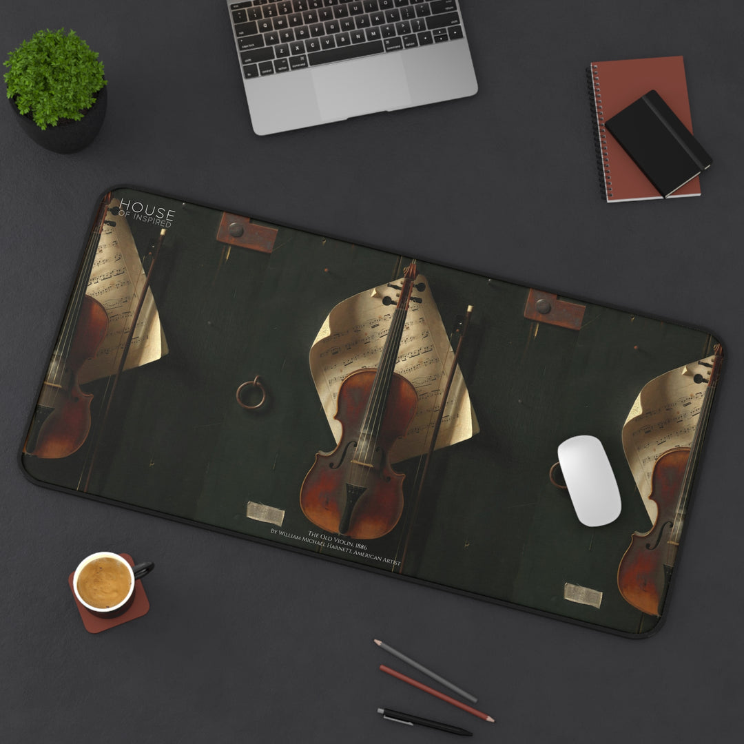 Desk Mat, The Old Violin by William Michael Harnett