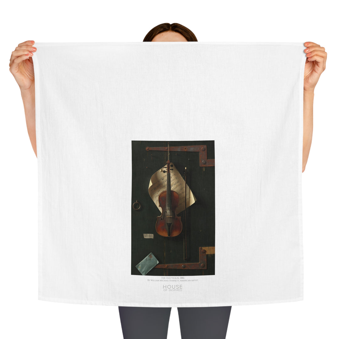 Kitchen Tea Towel, The Old Violin by William Michael Harnett