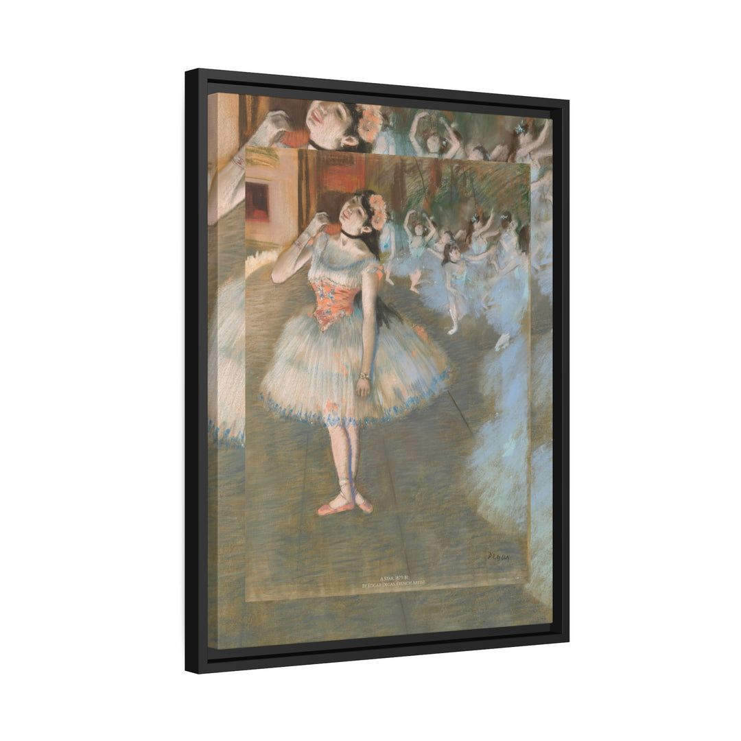 Matte Canvas in Black Frame, A Star by Edgar Degas