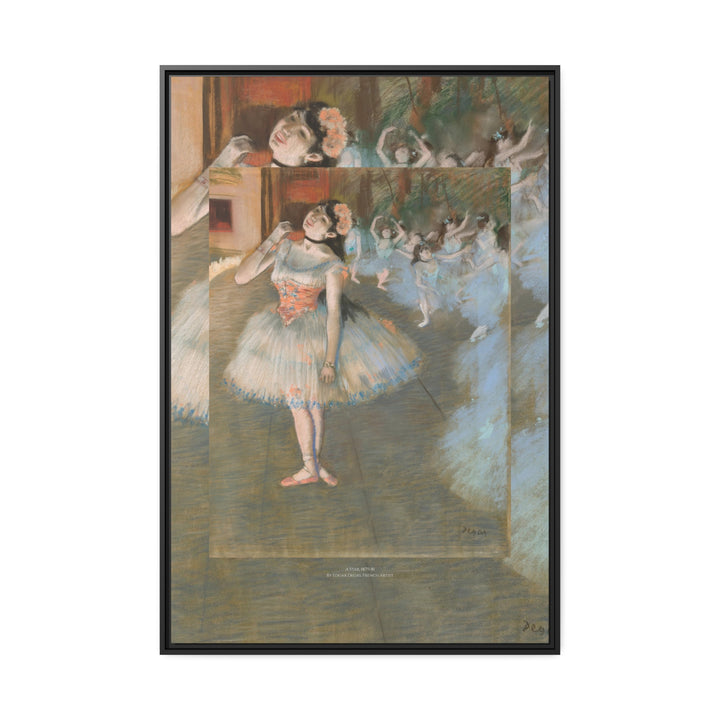 Matte Canvas in Black Frame, A Star by Edgar Degas