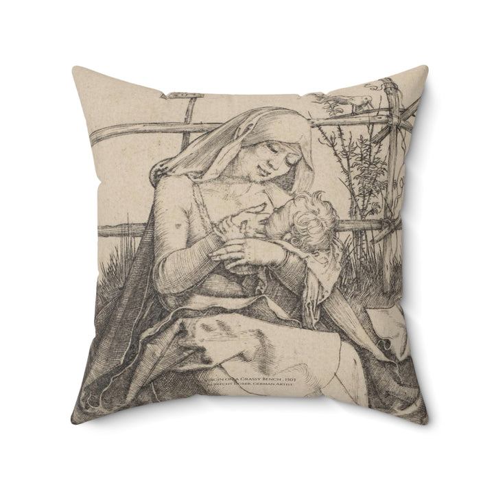 Pillow, Virgin on a Grassy Bench by Albrecht Dürer