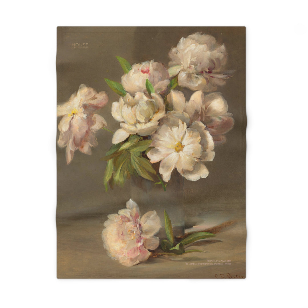 Soft Fleece Baby Blanket, Peonies in a Vase by Charles Ethan Porter