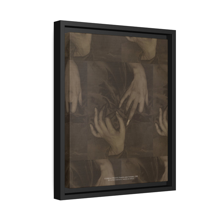 Matte Canvas in Black Frame, Georgia O'Keeffe-Hands and Thimble by Alfred Stieglitz