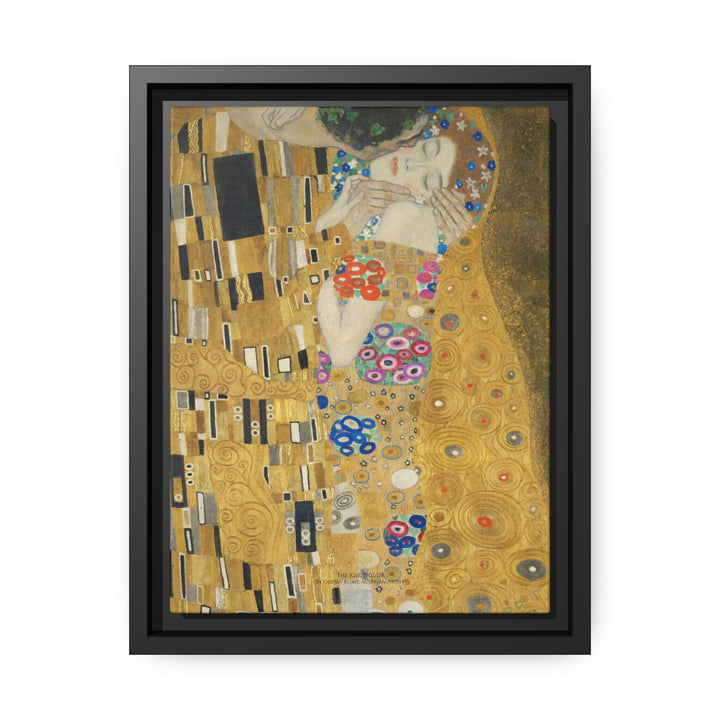 Matte Canvas in Black Frame, The Kiss by Gustav Klimt