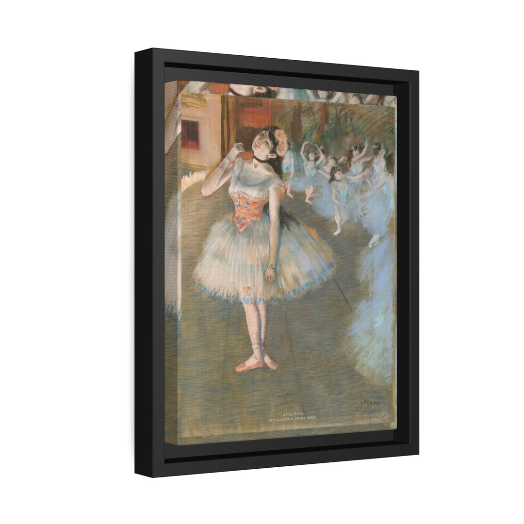 Matte Canvas in Black Frame, A Star by Edgar Degas